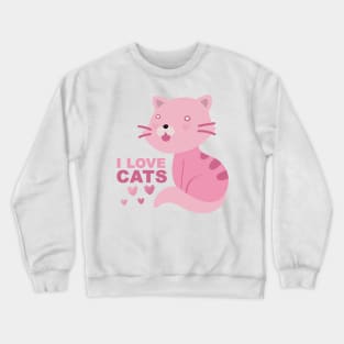 i love cats / cats masks and T Shirt for cats lovers Crewneck Sweatshirt